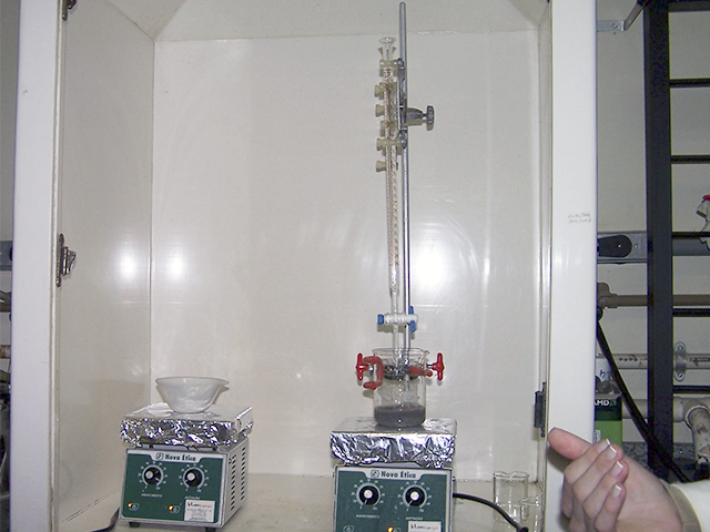 Laboratório de preparação de catalisadores: síntese realizada em capela
